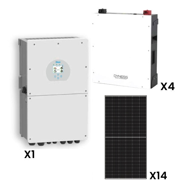 Deye 12kW Solar, Inverter & Battery Combo Deal – 1 X Deye 12kW Inverter (1 Phase), 4 X 5kW Dyness Lithium Ion Battery & 14 X Sunova 585W Solar Panels - Truly Solar
