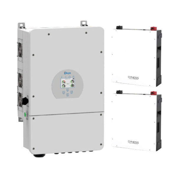 Deye 8kW Inverter & Battery Combo Deal – 1 X Deye 8kW Inverter & 2 X Dyness 5kW 100Ah 51.2V Lithium Ion Batteries - Truly Solar