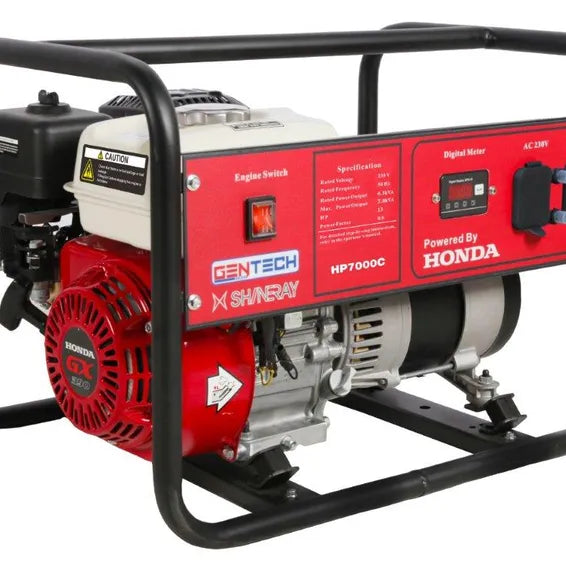 Gentech Honda Petrol Generator – Red/Black (7kVA) - Truly Solar