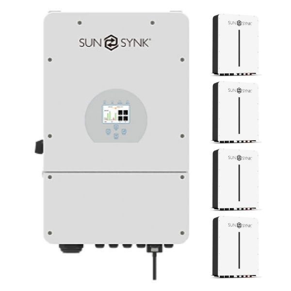 Sunsynk 16kW Inverter & Battery Combo Deal – 1 X Sunsynk 16kW Inverter & 4 X Sunsynk 5kW 100Ah 51.2V Lithium Ion Batteries - Truly Solar