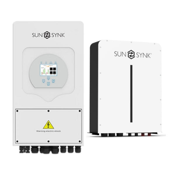 SUNSYNK 5kW Inverter & Battery Combo Deal – 1 X SUNSYNK 5kW Inverter & 1 X 5kW 100Ah 51.2V Lithium Ion Batteries - Truly Solar