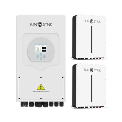 SUNSYNK 8kW Inverter & Battery Combo Deal – 1 X SUNSYNK 8kW Inverter & 2 X 5kW 100Ah 51.2V Lithium Ion Batteries