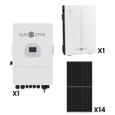 Sunsynk 12kW Solar, Inverter & Battery Combo Deal – 1 X Sunsynk 12kW Inverter, 1 X 10kW Sunsynk Lithium Ion Battery & 14 X Sunova 585W Solar Panels