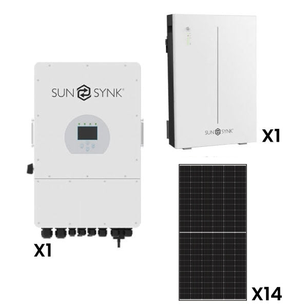 Sunsynk 16kW Solar, Inverter & Battery Combo Deal – 1 X Sunsynk 16kW Inverter, 4 X 5kW Sunsynk Lithium Ion Battery & 16 X Sunova 585W Solar Panels - Truly Solar