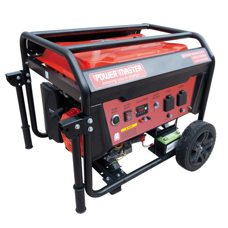 Powermaster Generator 5.5KVA Petrol Push Button St - Truly Solar
