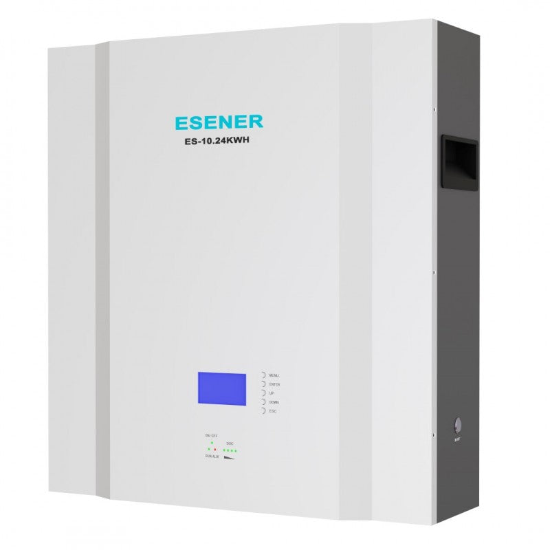 Esener 51.2V 200Ah 10.24kWH LiFePo4 Lithium Wall Mounted Battery (includes mounting bracket) - Truly Solar