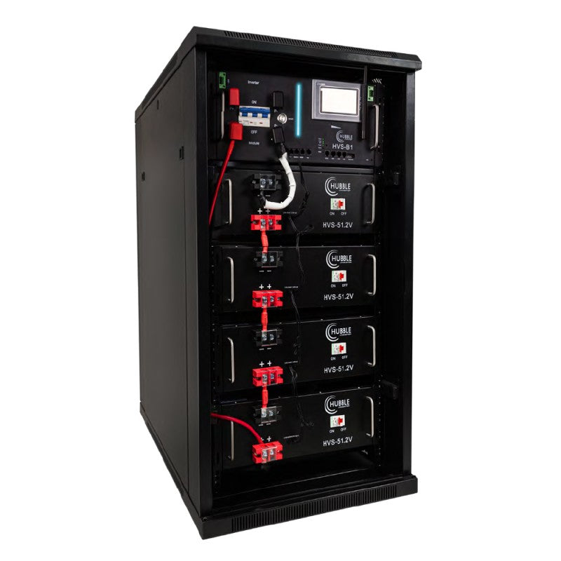 HUBBLE HV-204 High Voltage Battery Rack – 204V / 20.4KW (4 Packs of 16 Cell LiFePO4 Batteries) - Truly Solar