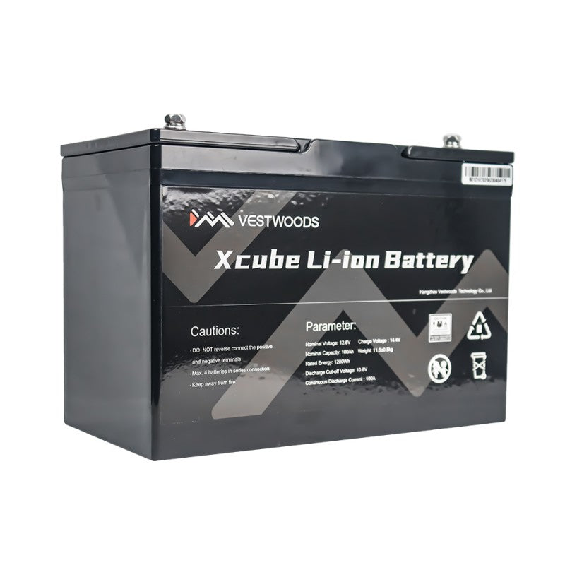 Vestwoods 100Ah 12.8V 12V Lithium-ion (LiFePO4) Battery – FIRST LIFE / 1.280kWh with BLUETOOTH / 3 Year Warranty - Truly Solar