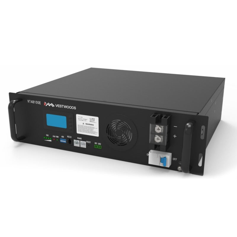 Vestwoods Lithium-ion LifePO4 Battery VT48100E-A2 5.12kWh – 51.2V – 16 Cell- 100Ah 3U LCD No SNMP / up to 10 Year Warranty - Truly Solar